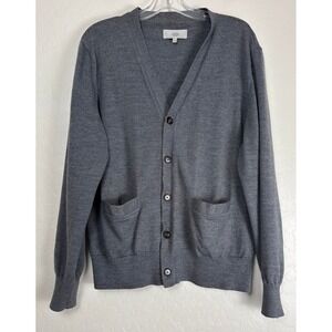 Jack Spade Bleecker Street Mens XL Gray Orange Wool Button Cardigan Sweater 2066